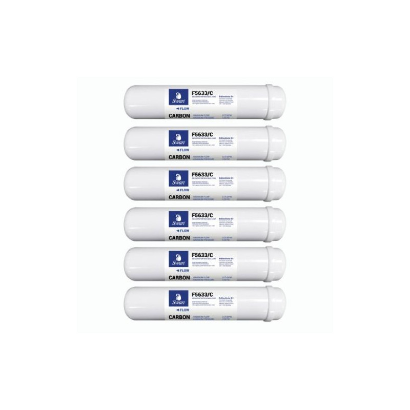 Scatola 6 filtri in linea Swan carbone