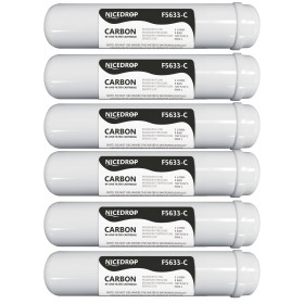 NICEDROP Filtro a Carbone in Linea 12" Pollici Carbon 6PZ