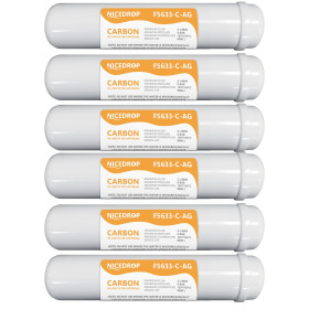 NICEDROP Filtri in Linea per Impianti ad Osmosi Argentizzato Batteriostatico -6PZ