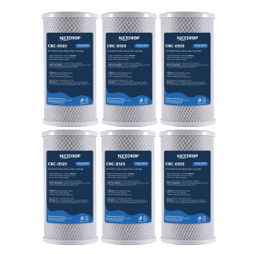 NICEDROP Carbon Block CTO 5 Pollici - 5 Micron 6PZ