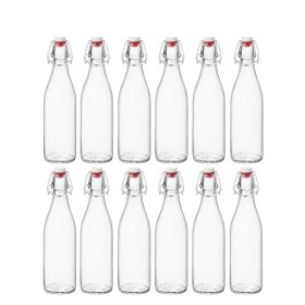 Bottiglia in Vetro da 1 Litro con tappo ermetico 12 pezzi