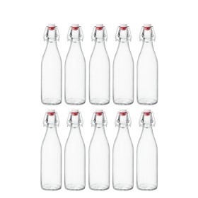 Bottiglia in Vetro da 1 Litro con tappo ermetico 10 pezzi