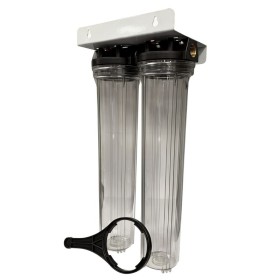 Batteria twin porta filtro 20"  trasparente