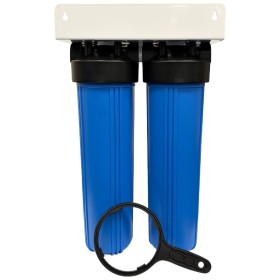 Batteria twin contenitore tazza porta filtro 20" big blue